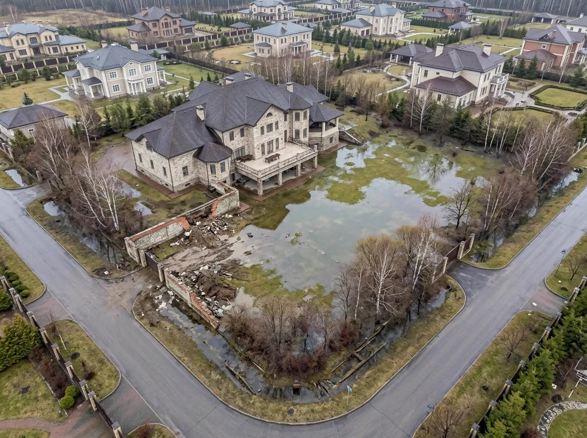 Участок до дренажа